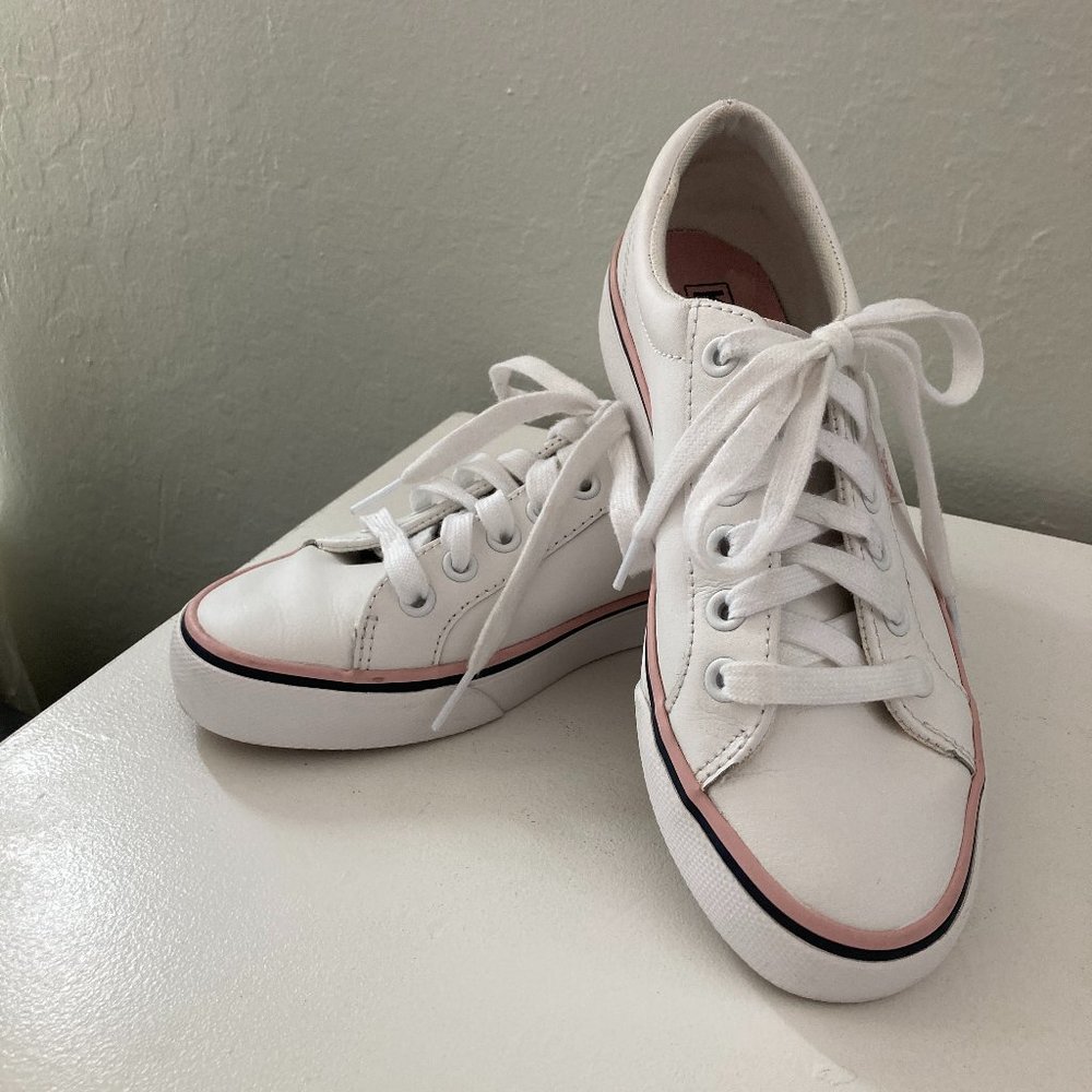 Keds Jump Kick Shoes - Women's, White Leather & Pink\Blue Trim, Size 6, UGC